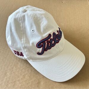 Titleist USA Golf Performance Hat Cap Embroidered Script Logo Patriotic USA Flag